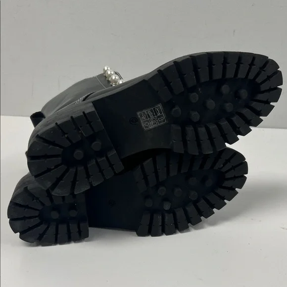 3.1 Phillip Lim Black Pearl-Embellished Combat Boots - Picture 5 of 5